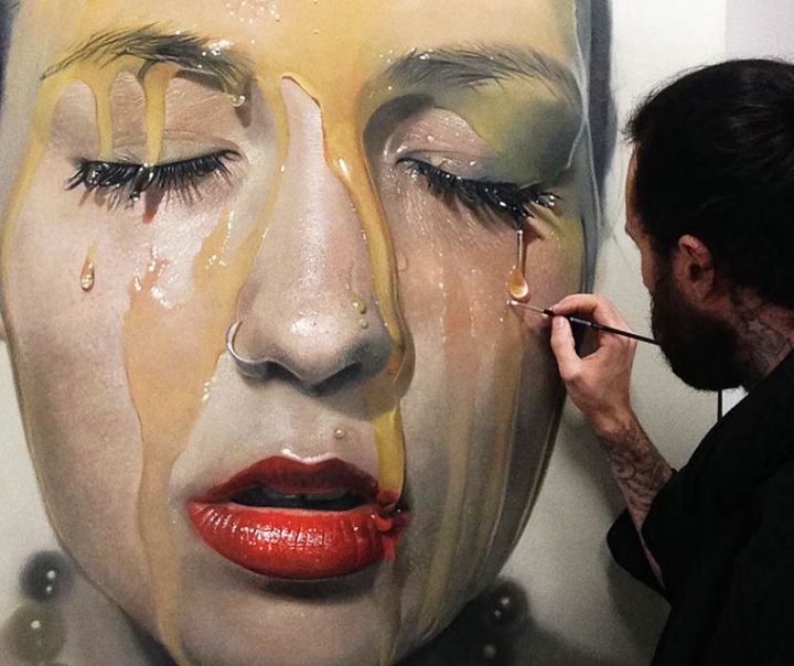 Hyperrealist painting by Mike Dargas