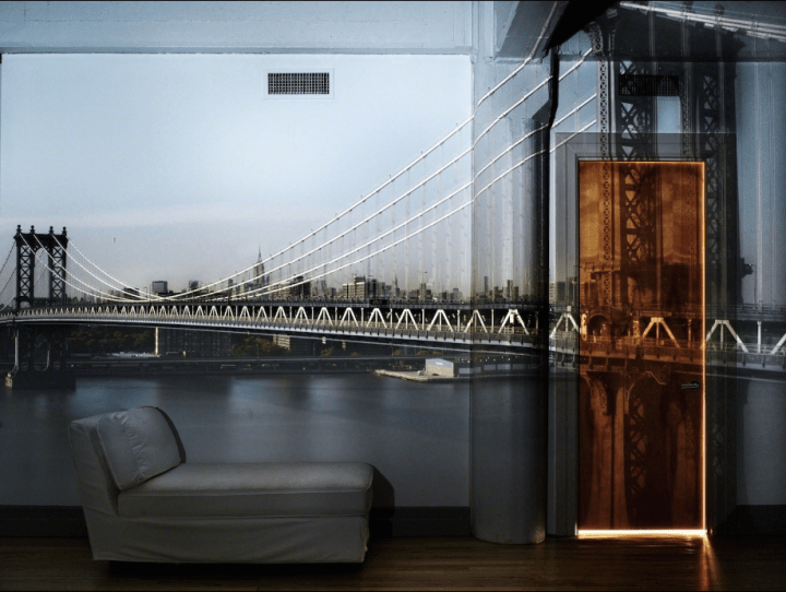 Abelardo Morell, "Camera Obscura: View of the Manhattan Bridge, April 30th, Afternoon", 2010 @Edwynn Houk Gallery
